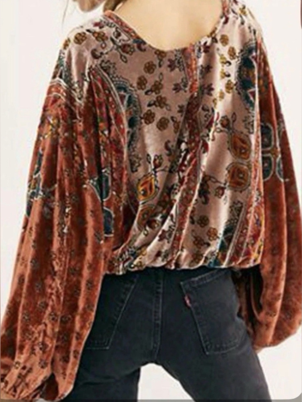 Free people “Mata Hari”. Velvet Blouse - Picture 2 of 8